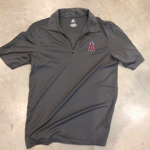 Angels zip polo majestic